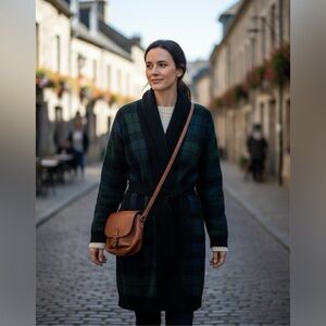 Ralph Lauren NWT stylish plaid woolTextured Knit Cardigan. Ptp 26”